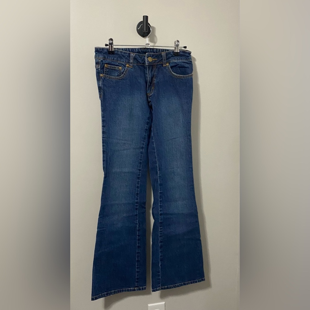 Vintage Lilly Pulitzer Jeans‎ Dark Blue Denim Multicolor Embroidered Pockets